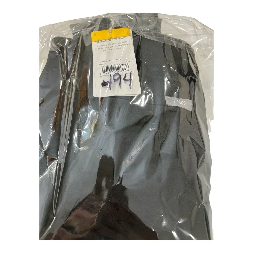 FIGS Kade Cargo‎ Scrub Pants 2XL Tall Black NWT Technical Collection